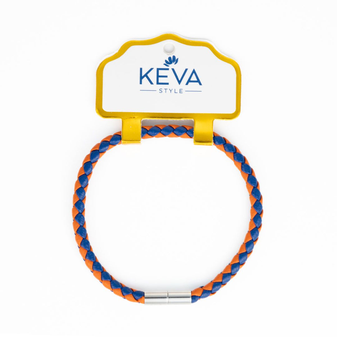 Braided Bracelet - Orange + Blue