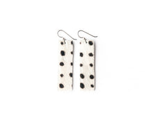 Load image into Gallery viewer, Spotted in Black Four Corners Leather Earrings
