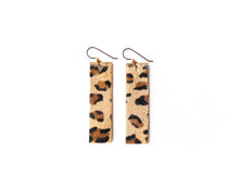 Load image into Gallery viewer, Leopard Four Corners Leather Earrings
