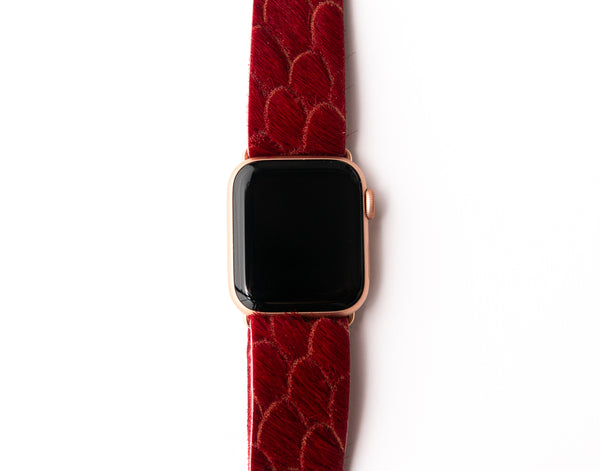Scalloped in Red Watch Band