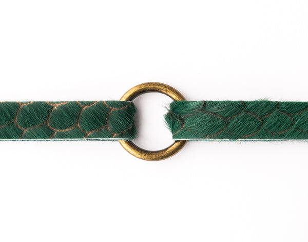 Scalloped in Green Leather Bracelet