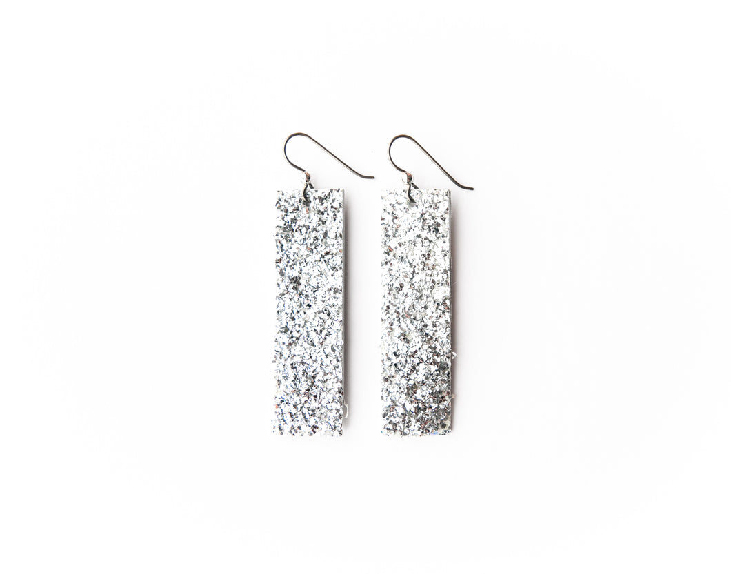 Sparkle in Silver Leather Earrings | LIMITED EDITION