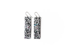 Load image into Gallery viewer, Sparkle in Black and Silver Leather Earrings | LIMITED EDITION
