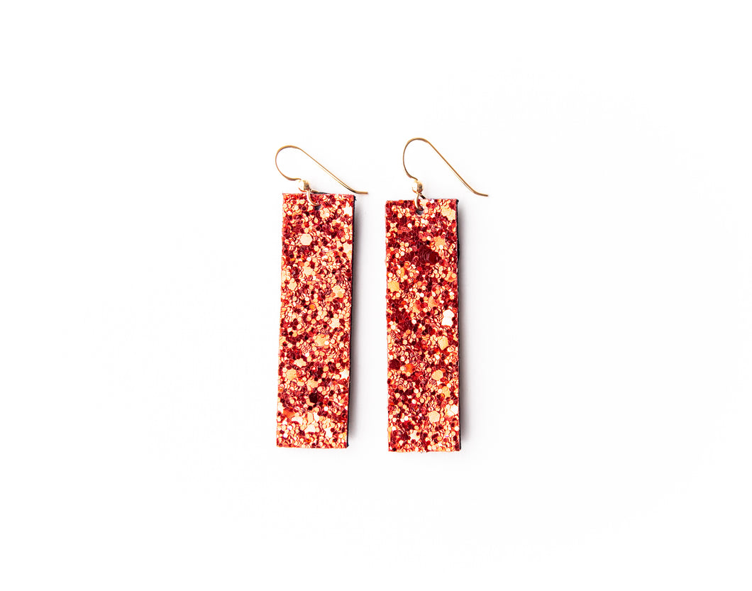 Sparkle in Red Leather Earrings | LIMITED EDITION