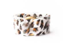 Load image into Gallery viewer, Leopard in White Leather Cuff
