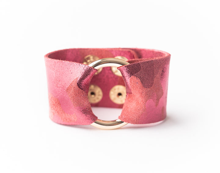 Glamper Pink Leather Cuff