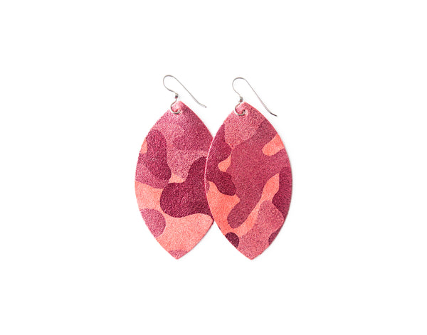 Glamper Pink Leather Earrings