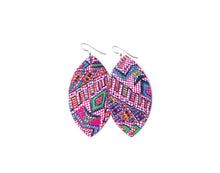 Load image into Gallery viewer, Raspberry Beret Leather Earrings
