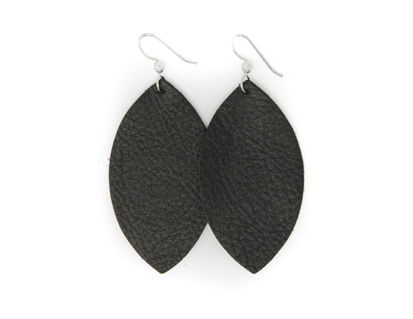 Black Leather Earrings