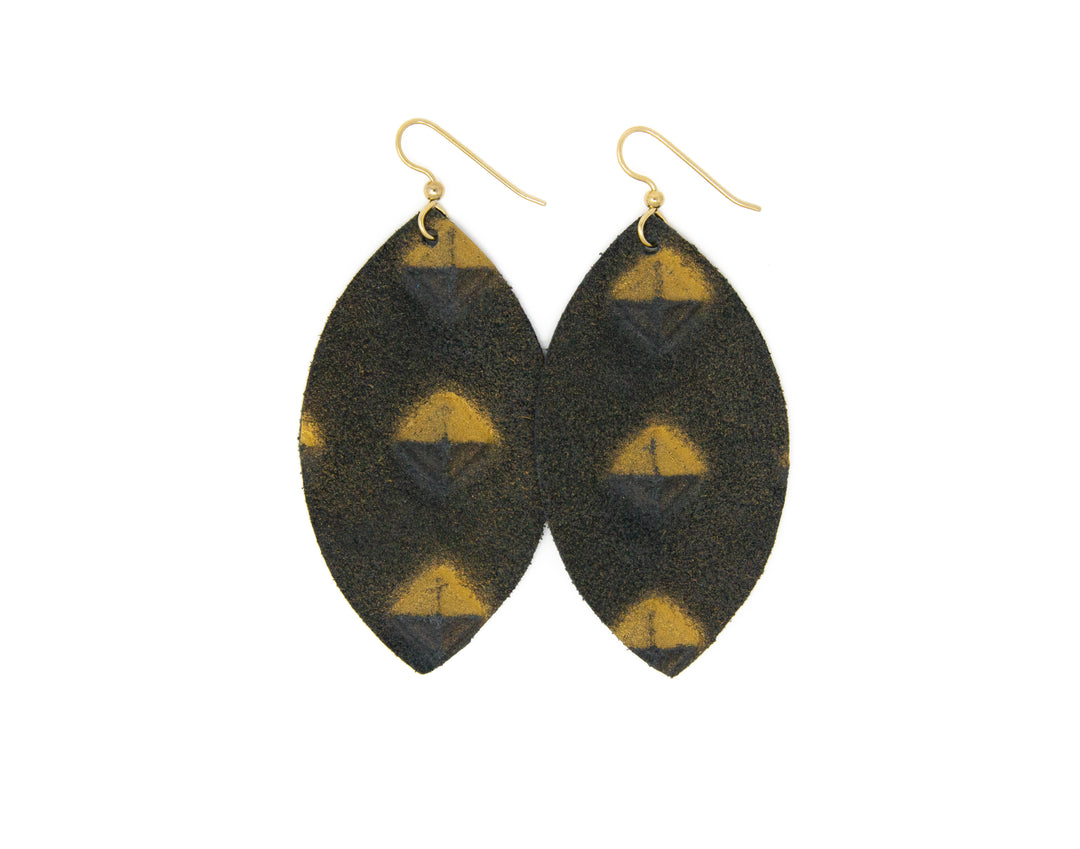 TINO Olive Leather Earrings