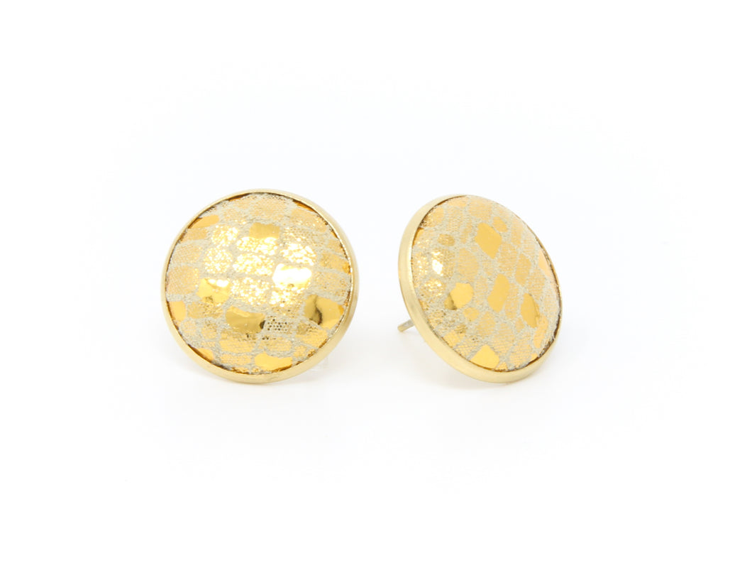 Goldie Full Circle Button Earrings