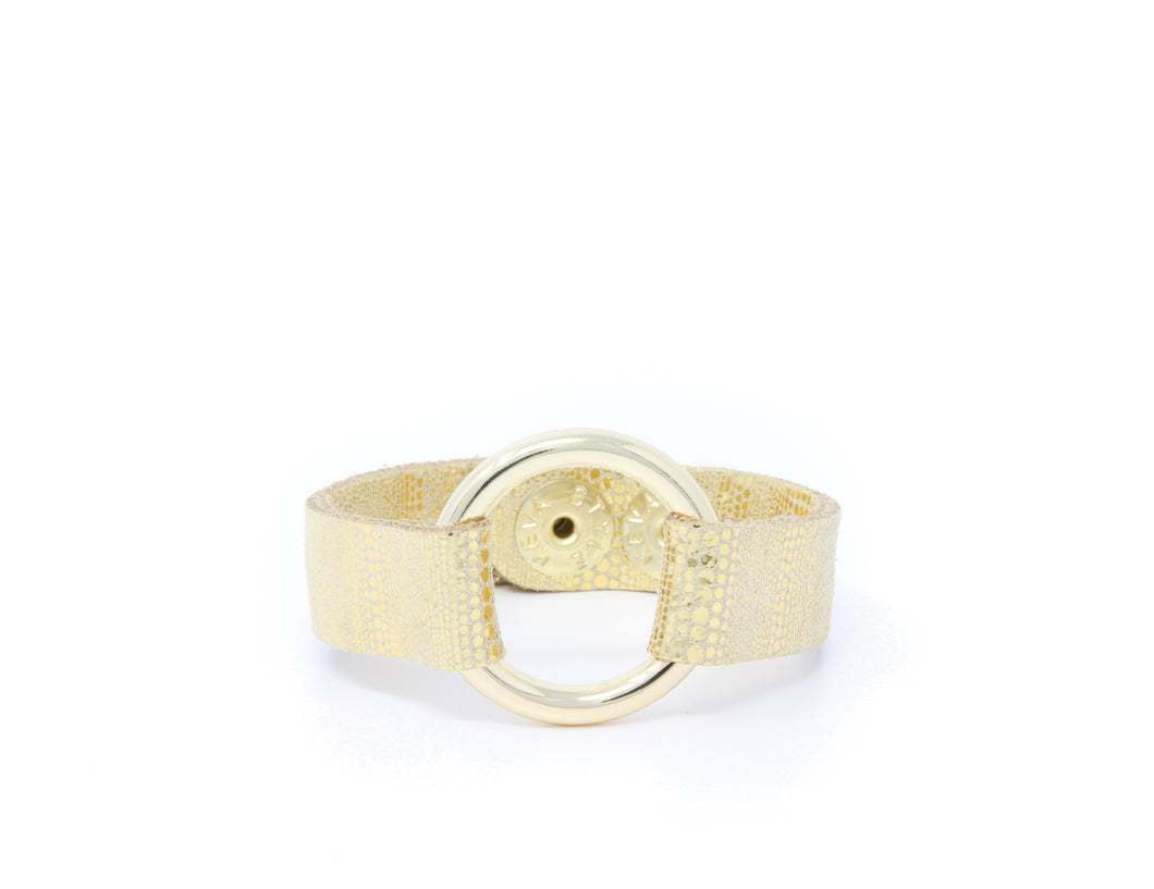 Luna Gold Leather Bracelet