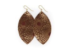 Load image into Gallery viewer, Starburst Berry Leather Earrings
