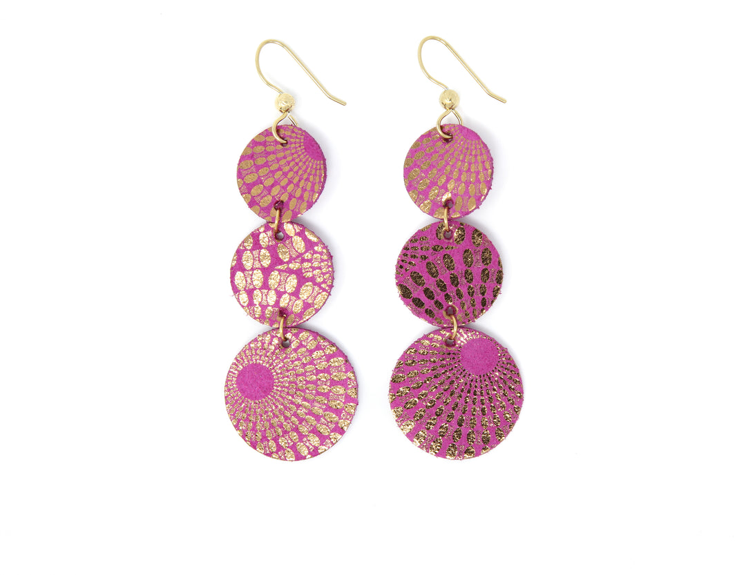 Starburst Magenta Cascade Earrings