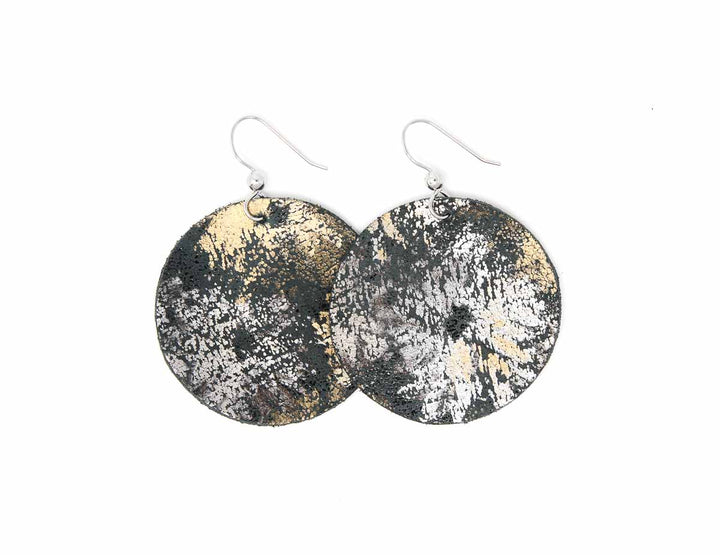 Maymont Dusk Leather Round Earrings