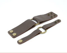 Load image into Gallery viewer, Classic Dark Brown Leather Cuff
