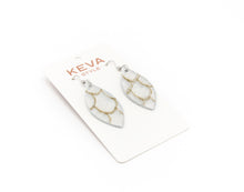 Load image into Gallery viewer, Scalloped in Taupe and Cream Leather Earrings
