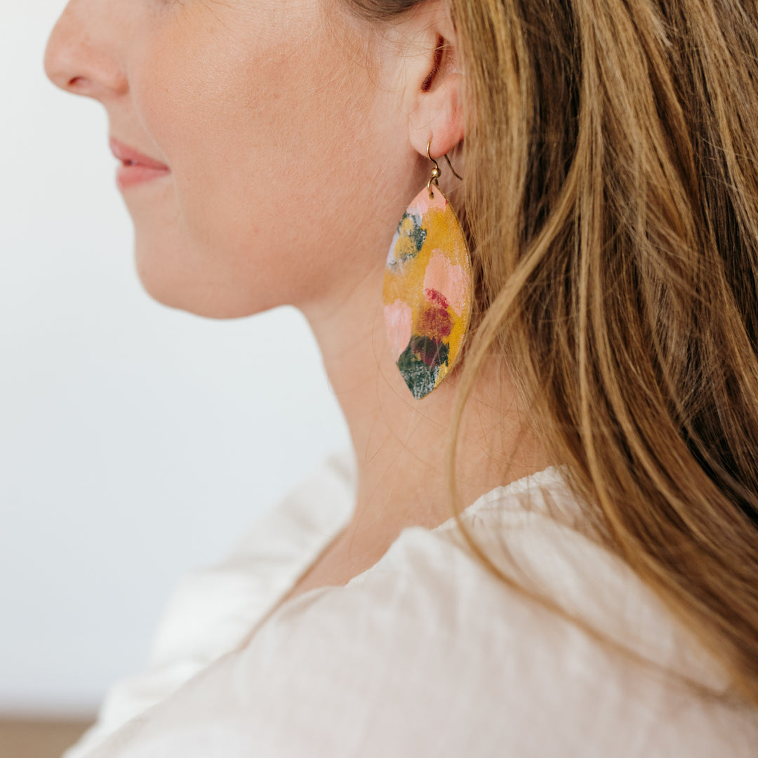 Coming Home Leather Earrings | Hand-Painted by Rachel Camfield