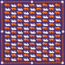 Load image into Gallery viewer, Spirit Tiger in Purple + Orange Scarf Bandana
