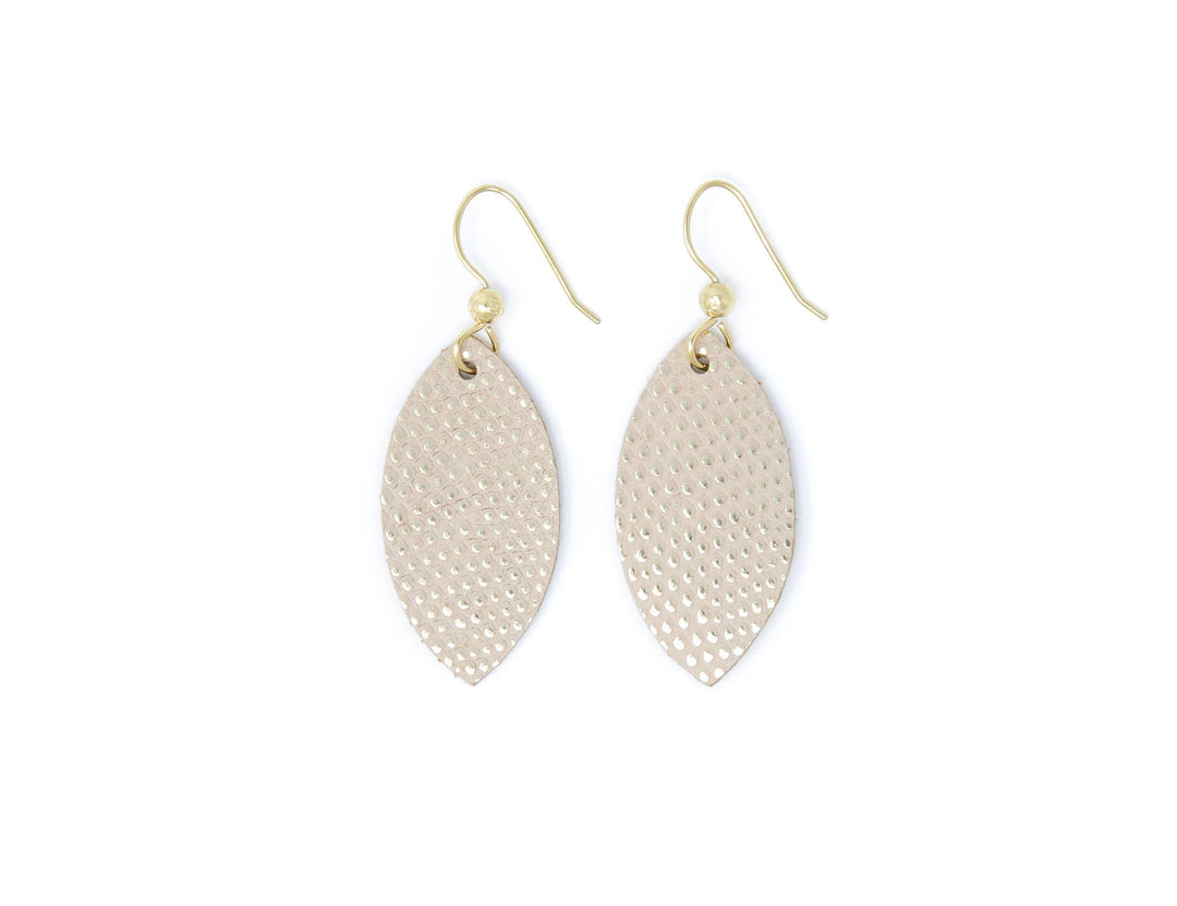 Golden Girls Champagne Leather Earrings