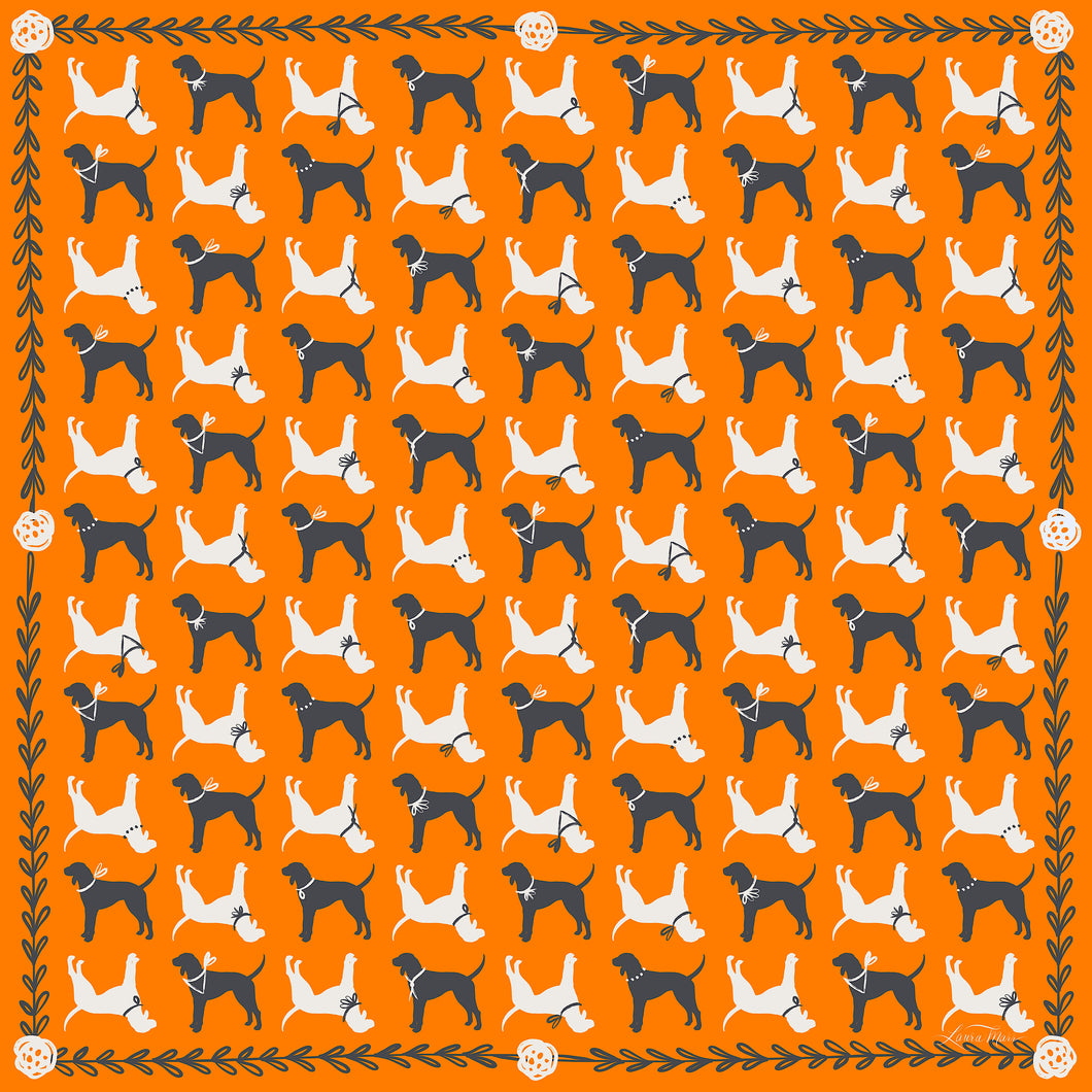 Spirit Dog in Orange Scarf Bandana