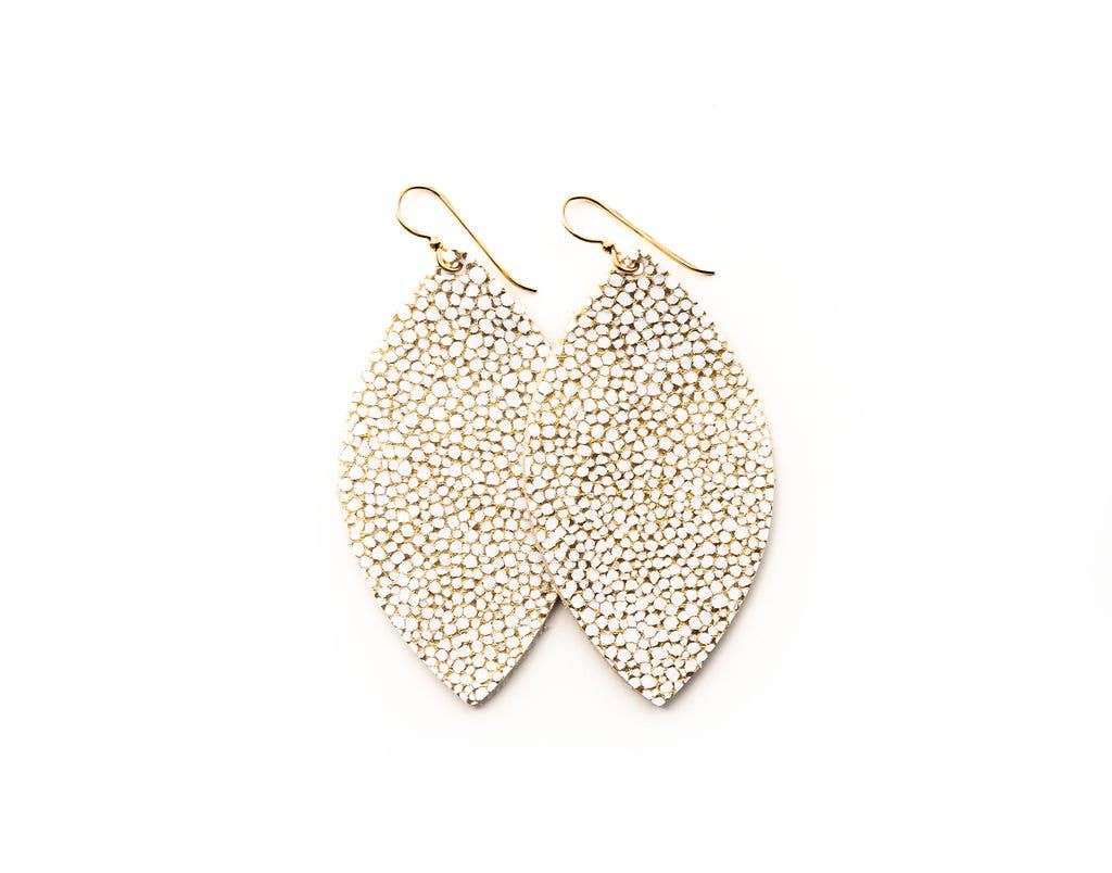 White Sands Leather Earrings