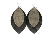Load image into Gallery viewer, Luna with Black Fringe Layered Earrings

