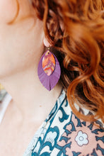 Load image into Gallery viewer, Live Out Loud with Purple Fringe Layered Earring | Hand-painted by Jeanetta Gonzales
