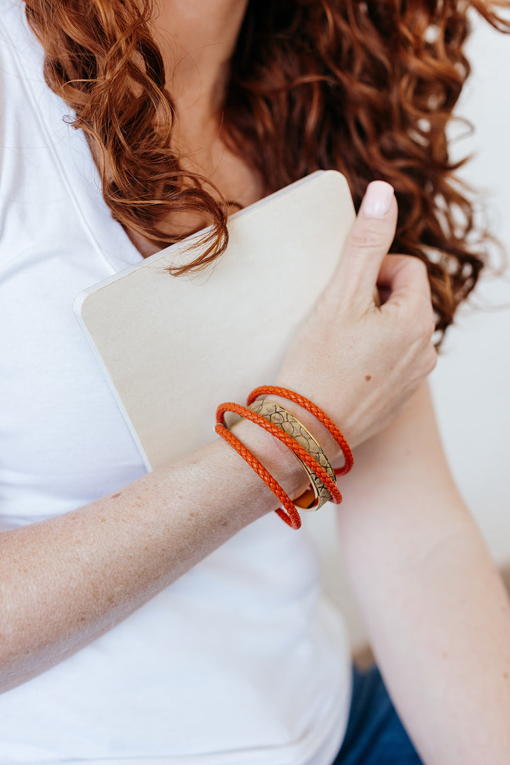 Orange Braided Bracelet