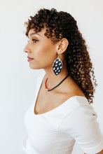 Load image into Gallery viewer, Spotted in White Leather Earrings
