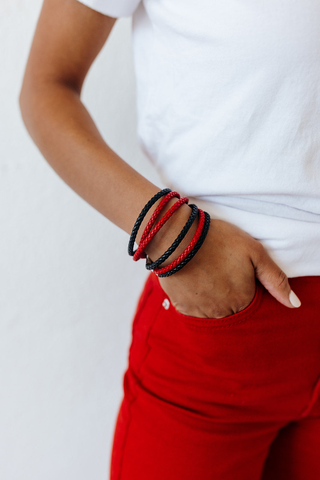 Black Braided Bracelet - set of 4