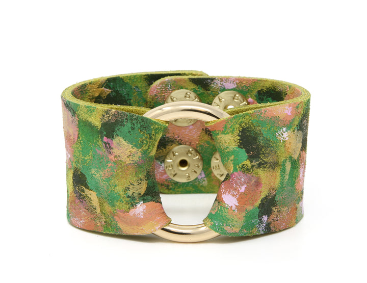 Growing Good Things Leather Cuff | Hand-Painted by Rachel Camfield