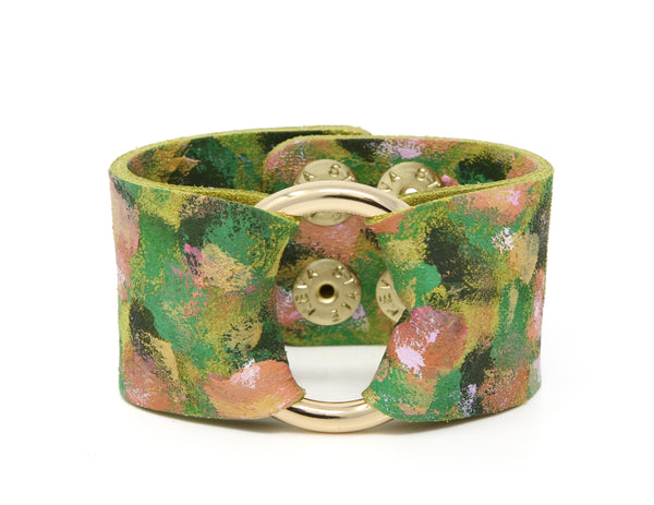 Growing Good Things Leather Cuff | Hand-Painted by Rachel Camfield