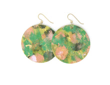 Load image into Gallery viewer, Growing Good Things Round Leather Earrings | Hand-Painted by Rachel Camfield
