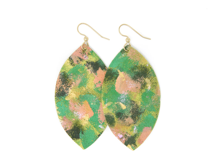 Growing Good Things Leather Earrings | Hand-Painted by Rachel Camfield