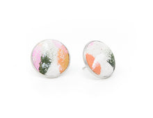 Load image into Gallery viewer, Small Steps Button Earrings | Hand-Painted by Rachel Camfield
