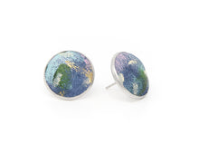 Load image into Gallery viewer, Breathe Button Earrings | Hand-Painted by Rachel Camfield

