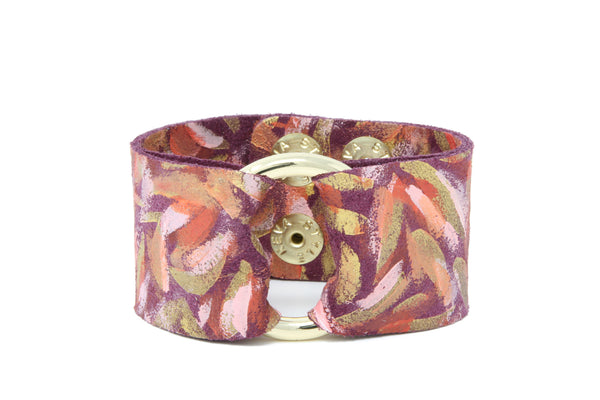 Live Out Loud Leather Cuff | Hand-painted by Jeanetta Gonzales