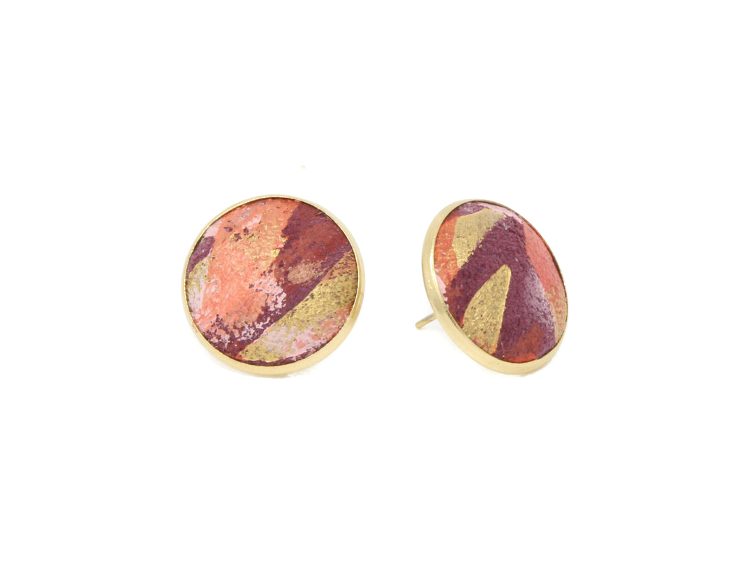 Live Out Loud Button Earrings | Hand-painted by Jeanetta Gonzales