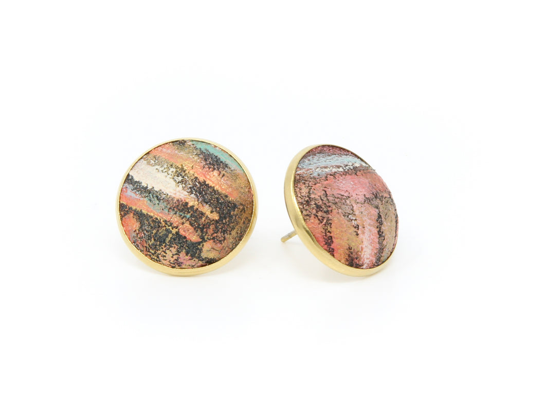 Come Together Button Earrings | Hand-painted by Jeanetta Gonzales