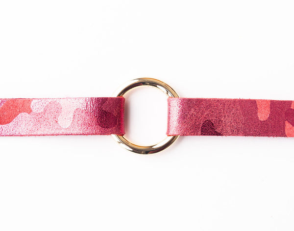Glamper Pink Leather Bracelet