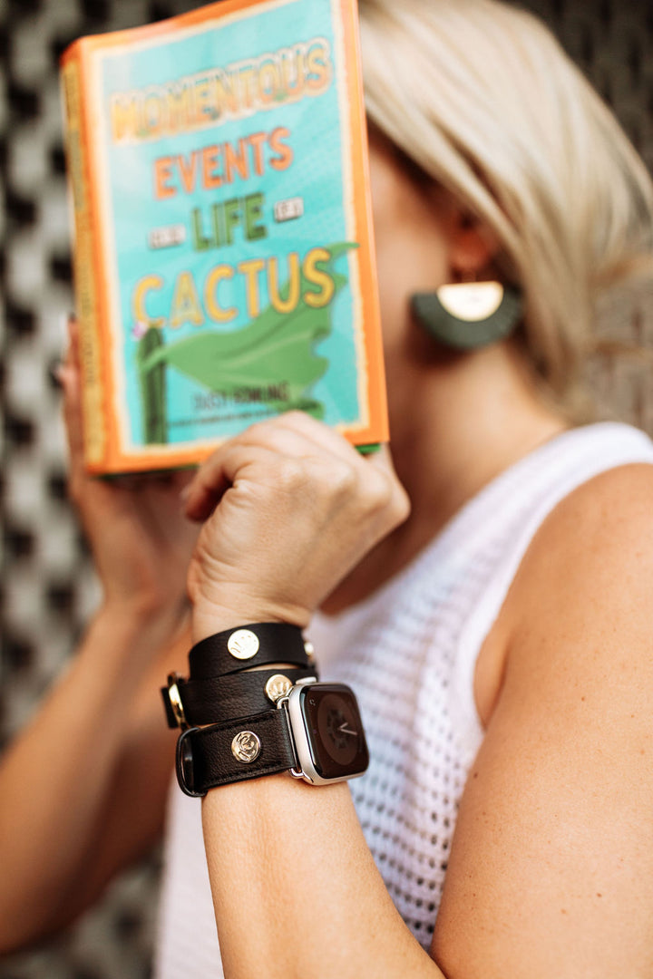 CACTUS 2 in 1 Wrap Bracelet + Choker in Black