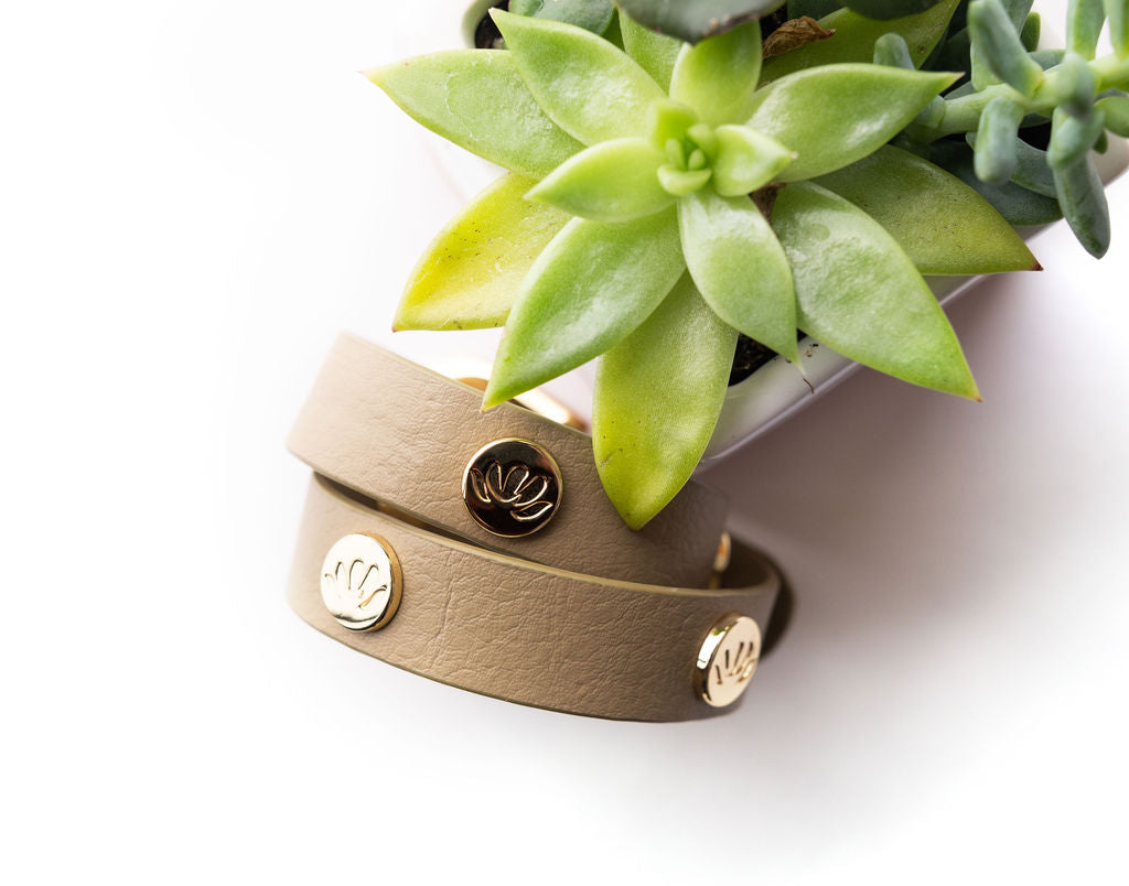 CACTUS 2 in 1 Wrap Bracelet + Choker in Taupe