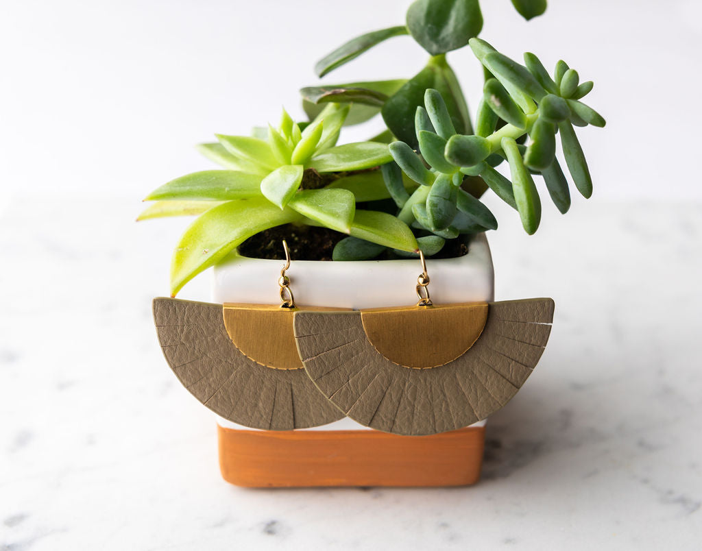 FanFare CACTUS Earrings in Taupe