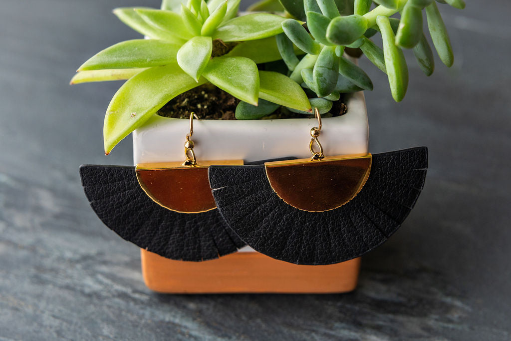 FanFare CACTUS Earrings in Black