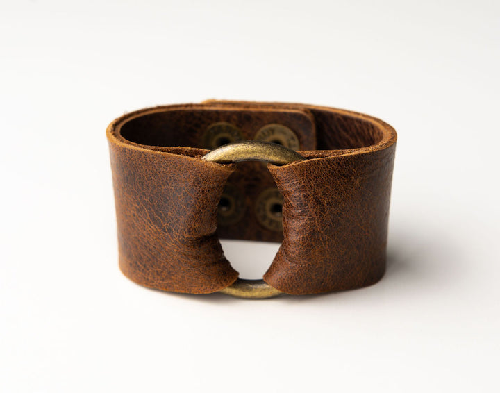 Classic Dark Brown Leather Cuff