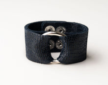 Load image into Gallery viewer, Navy Shimmer Leather Cuff
