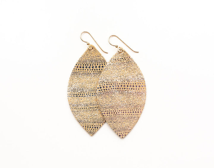 Luna Gold Leather Earrings