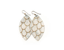 Load image into Gallery viewer, Scalloped in Taupe and Cream Leather Earrings
