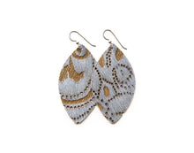 Load image into Gallery viewer, Grey Lace Leather Earrings
